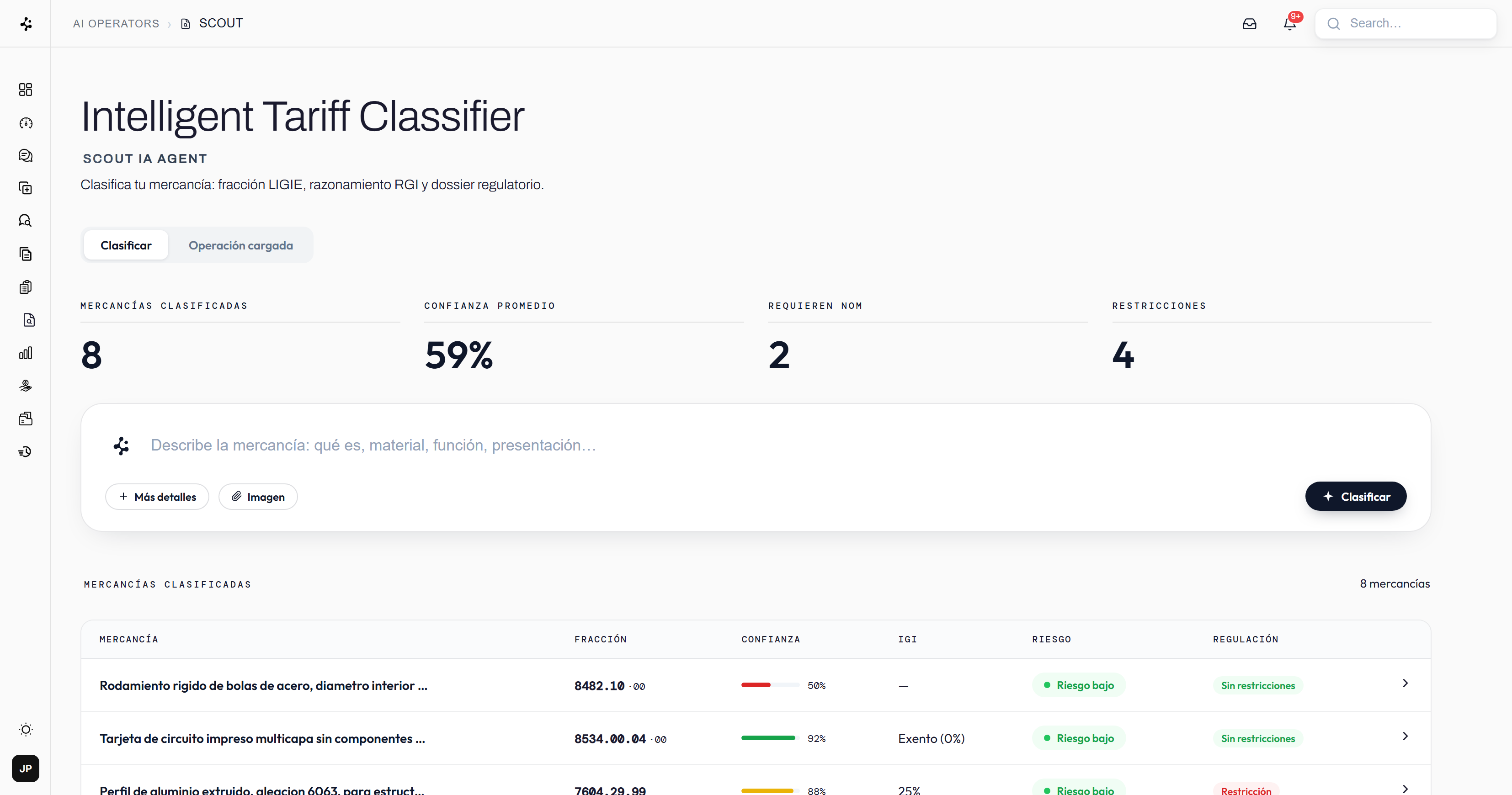 InTake — dashboard de SCOUT